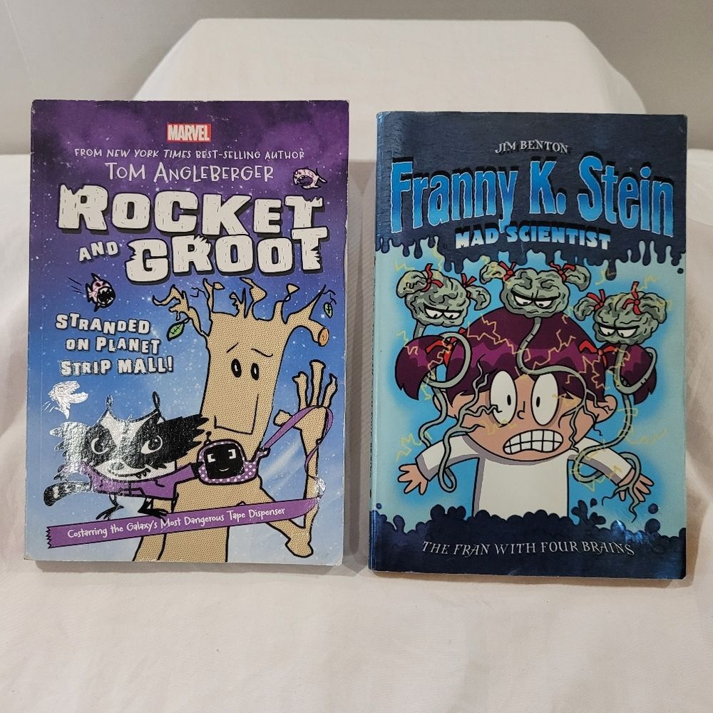 Marvel Rocket and Groot & Jim Benton Franny K. Stein Books Bundle